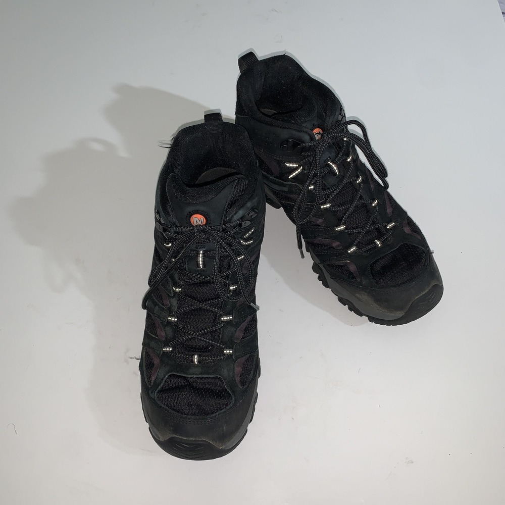 Merrell Moab 3 Boots Mens 12.5 Black Night Lace Up Hiking Trail Vibram J036561